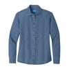 Port & Company Women's Faded Blue Long Sleeve Value Denim Shirt