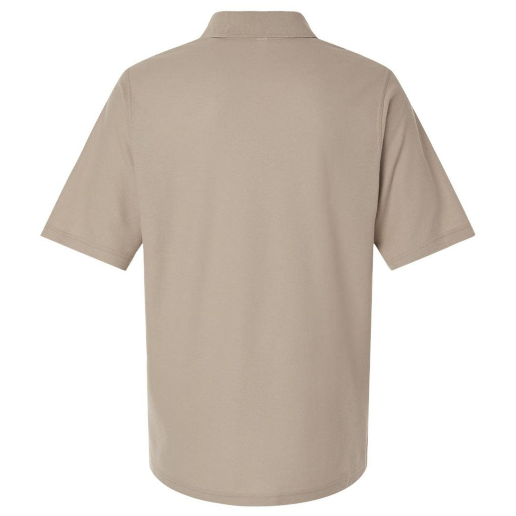 Harriton Men's Khaki Maverick CVC Pique Polo