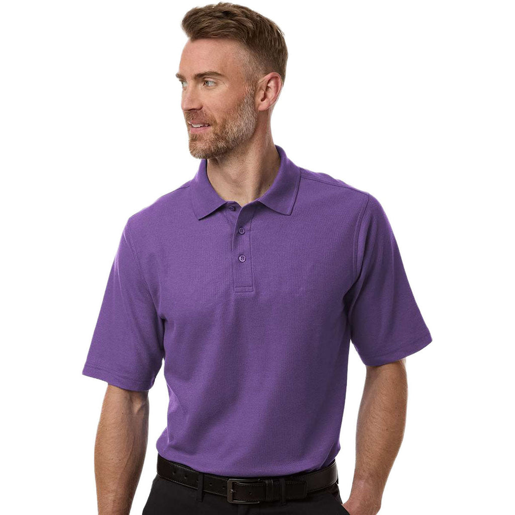 Harriton Men's Team Purple Maverick CVC Pique Polo