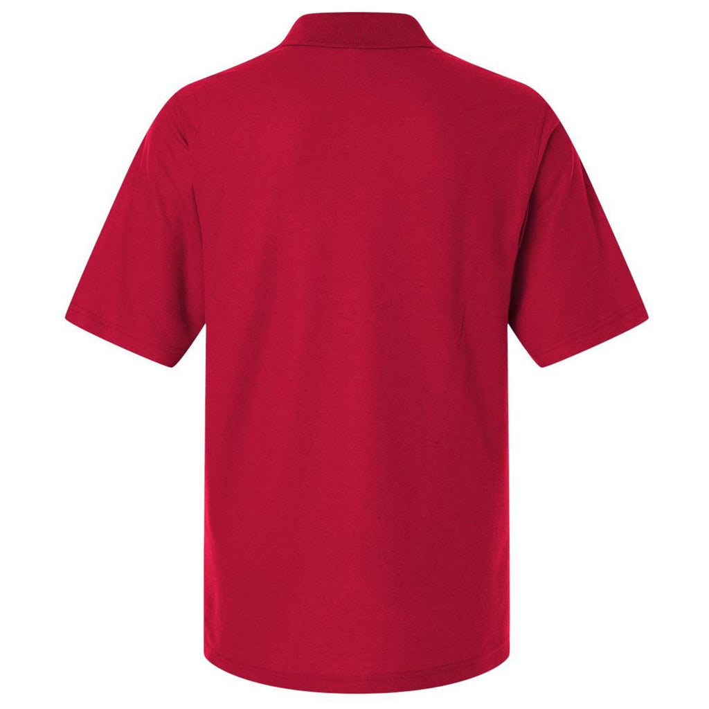 Harriton Men's Red Tall Maverick CVC Pique Polo