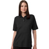 Harriton Women's Black Maverick CVC Pique Polo