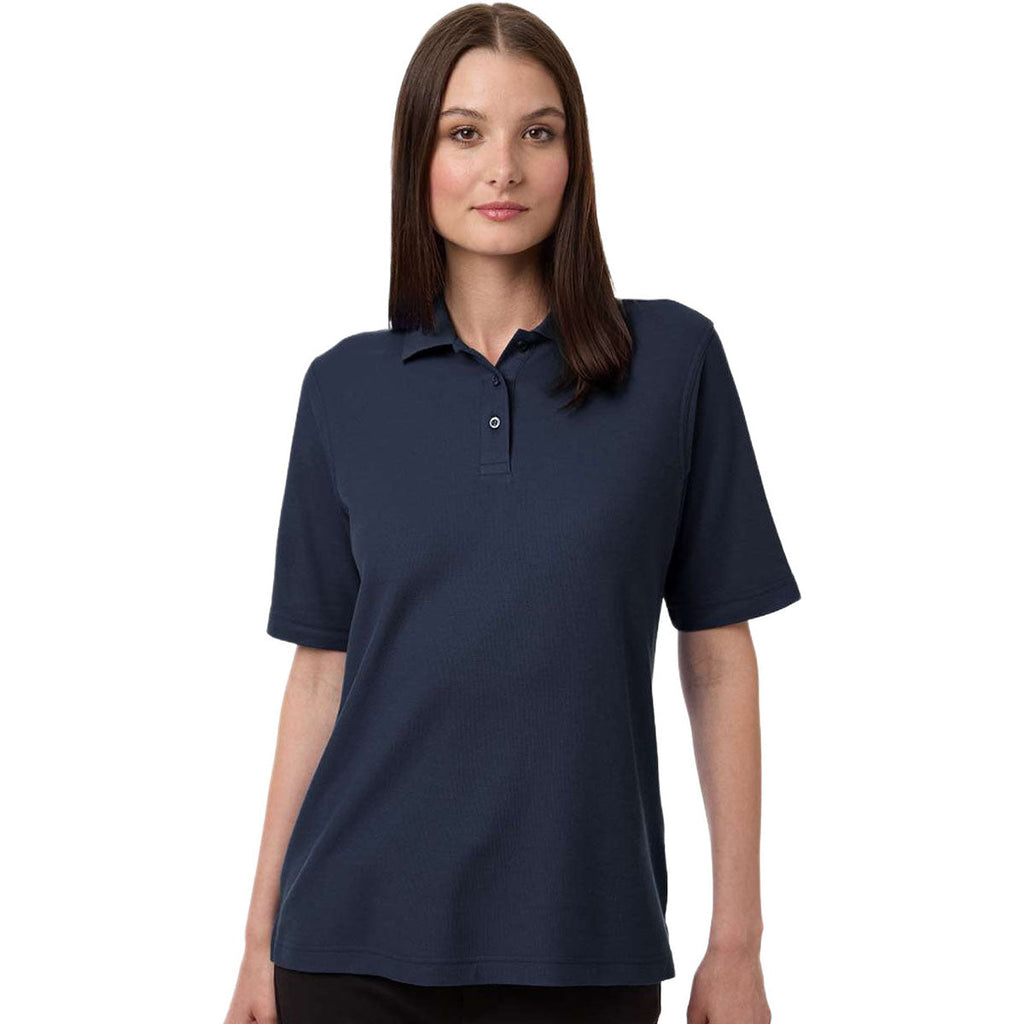 Harriton Women's Dark Navy Maverick CVC Pique Polo