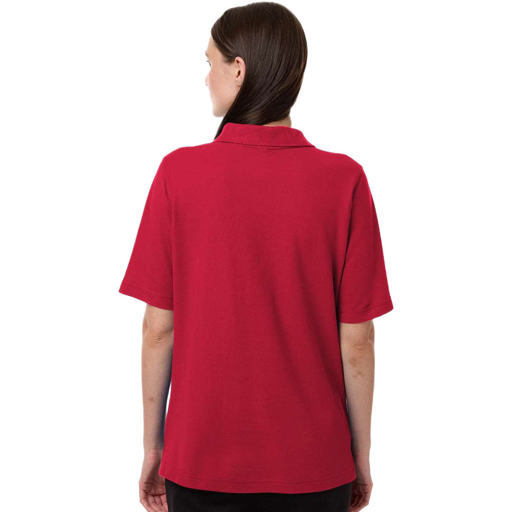 Harriton Women's Red Maverick CVC Pique Polo