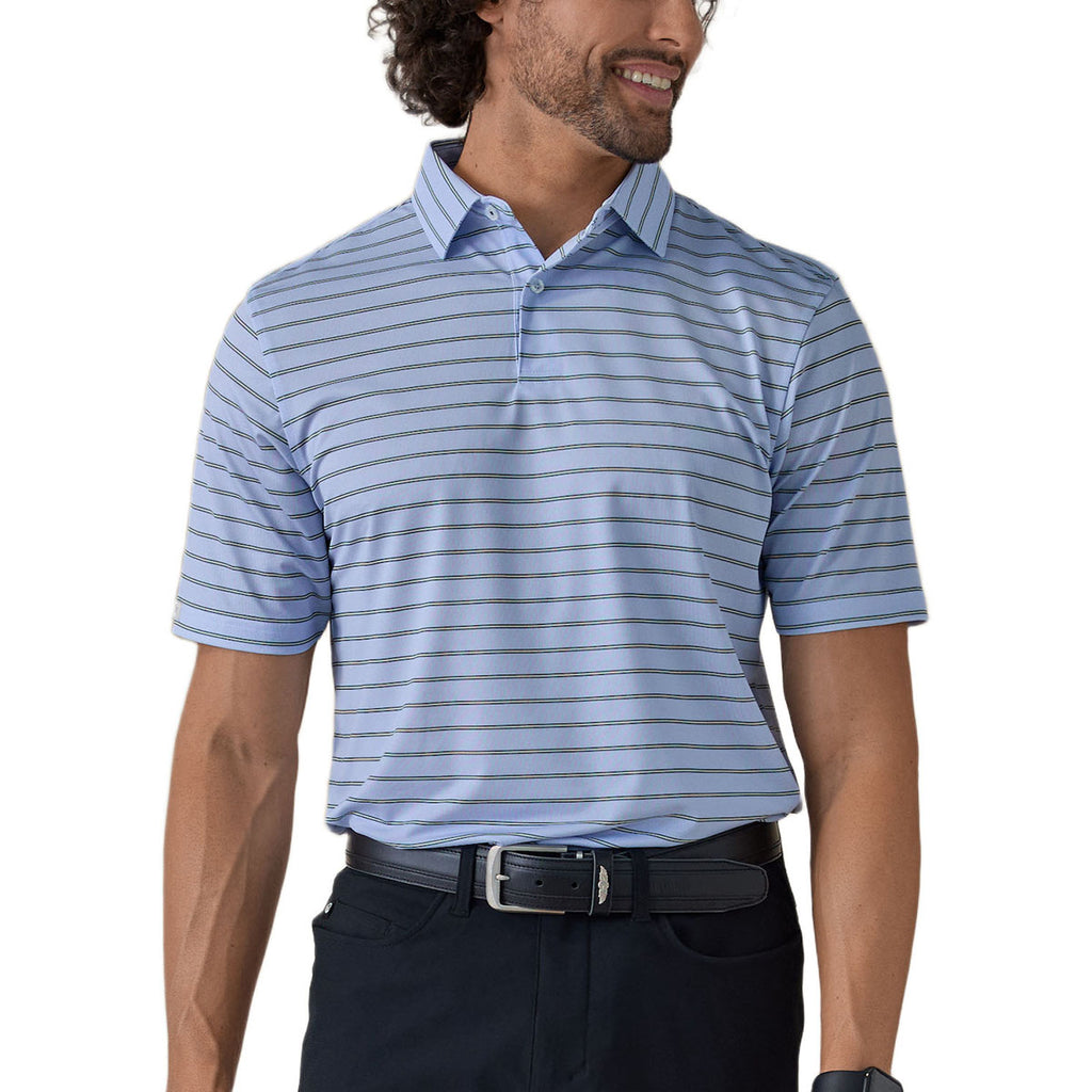 Straight Down Men's Powder Quintero Stripe Polo