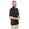 Harriton Men's Black/Dark Charcoal Flash Snag Protection Plus Colorblock Polo