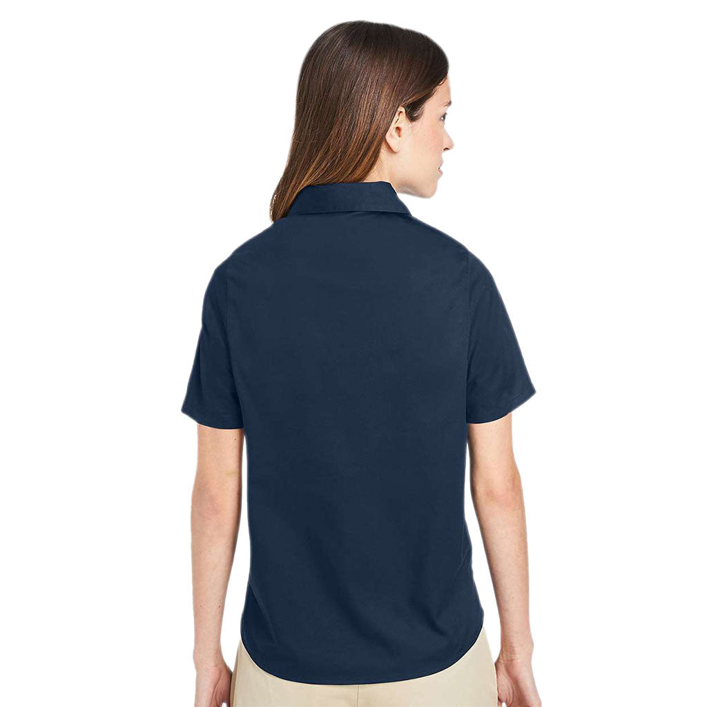 Harriton Women's Dark Navy Advantage IL Short Sleeve Dress Shirt