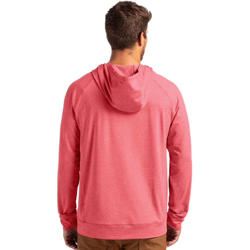 Cutter & Buck Men's Cardinal Red Heather Adapt Knit Recycled Heathered Hooded Pullover