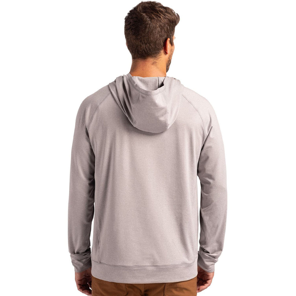 Cutter & Buck Men's Polished Heather Adapt Knit Recycled Heathered Hooded Pullover