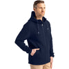 Cutter & Buck Men's Navy Blue Roam Epic Comfort Recycled Full Zip Hooded Jacket