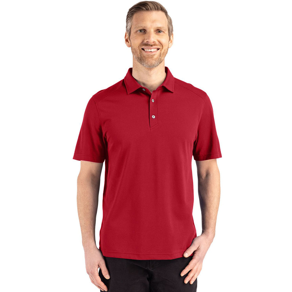 Cutter & Buck Men's Cardinal Red Advantage Refresh Epic Confidence Recycled Tri-Blend Pique Polo