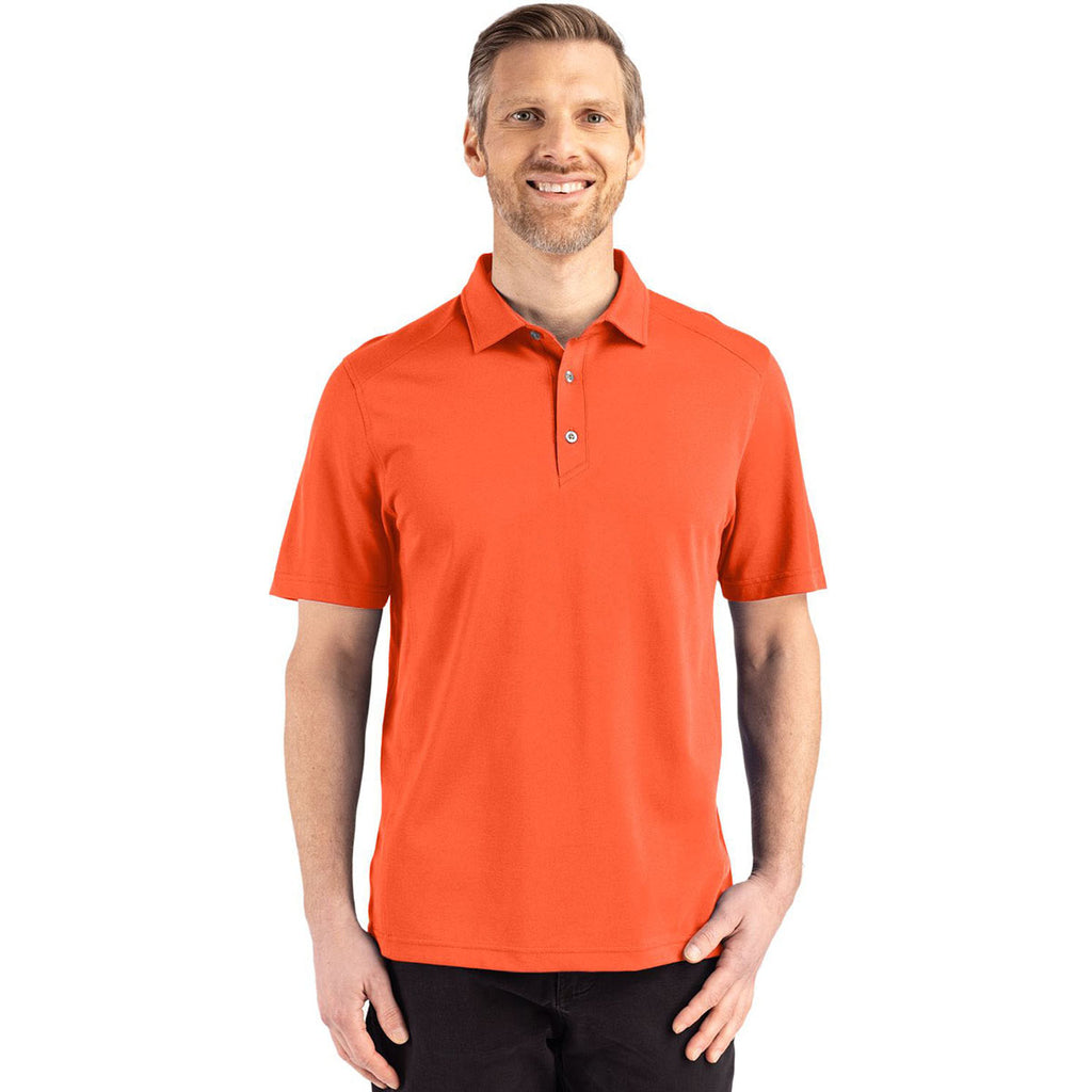 Cutter & Buck Men's College Orange Advantage Refresh Epic Confidence Recycled Tri-Blend Pique Polo