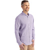 Cutter & Buck Men's College Purple/White Skyline Epic Confidence Recycled Gingham Long Sleeve Dress Shirt