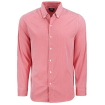 Cutter & Buck Men's Red/White Skyline Epic Confidence Recycled Gingham Long Sleeve Dress Shirt