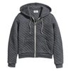 Marine Layer Women's Dark Heather Grey Corbet Quilted Full Zip Hoodie