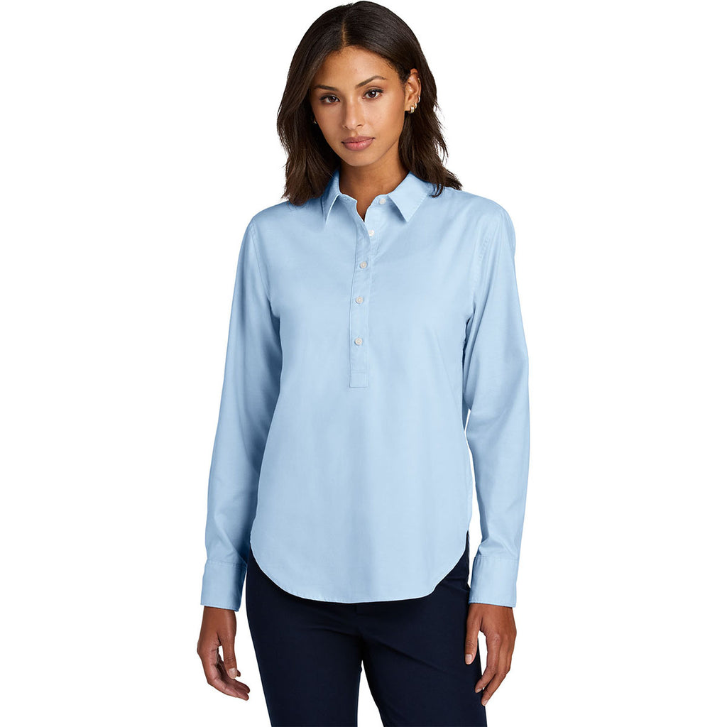 Mercer+Mettle Women's Light Blue Long Sleeve Modern Oxford Shirt