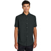 Mercer+Mettle Men's Deep Black Triangle Print Short Sleeve UV Capital Tech Shirt