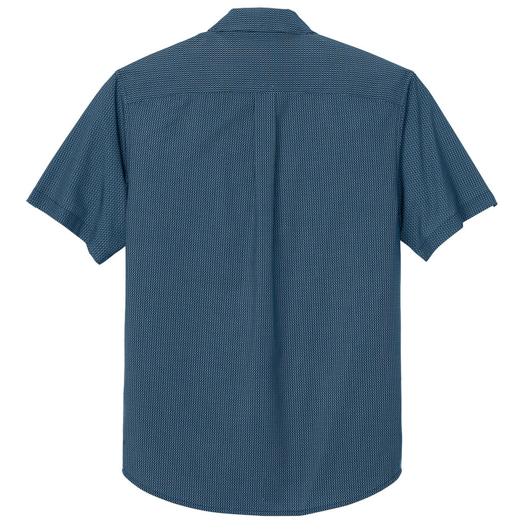 Mercer+Mettle Men's Night Navy Dash Print Short Sleeve UV Capital Tech Shirt