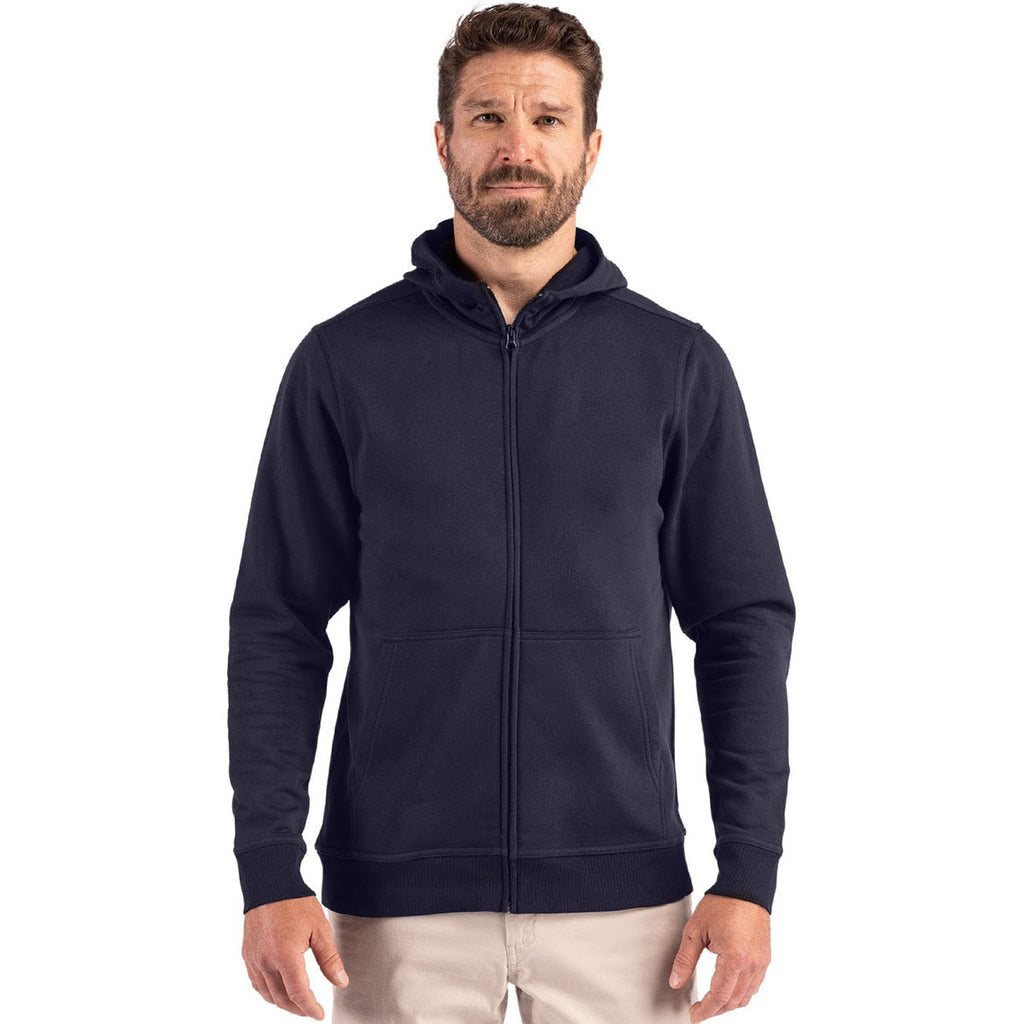 Clique Unisex Dark Navy Drive Recycled Full Zip Hooded Sweatshirt