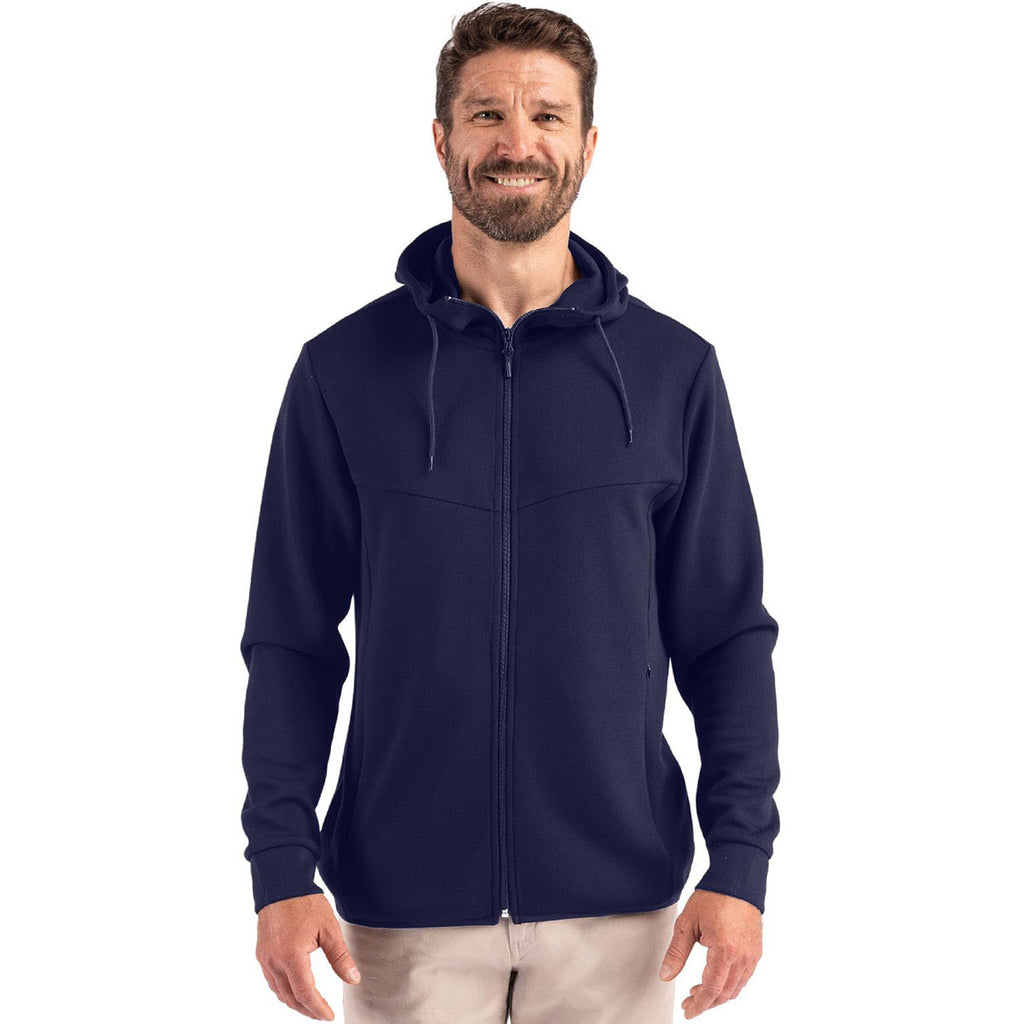 Clique Men's Dark Navy Haven Recycled Full Zip Hooded Sweatshirt