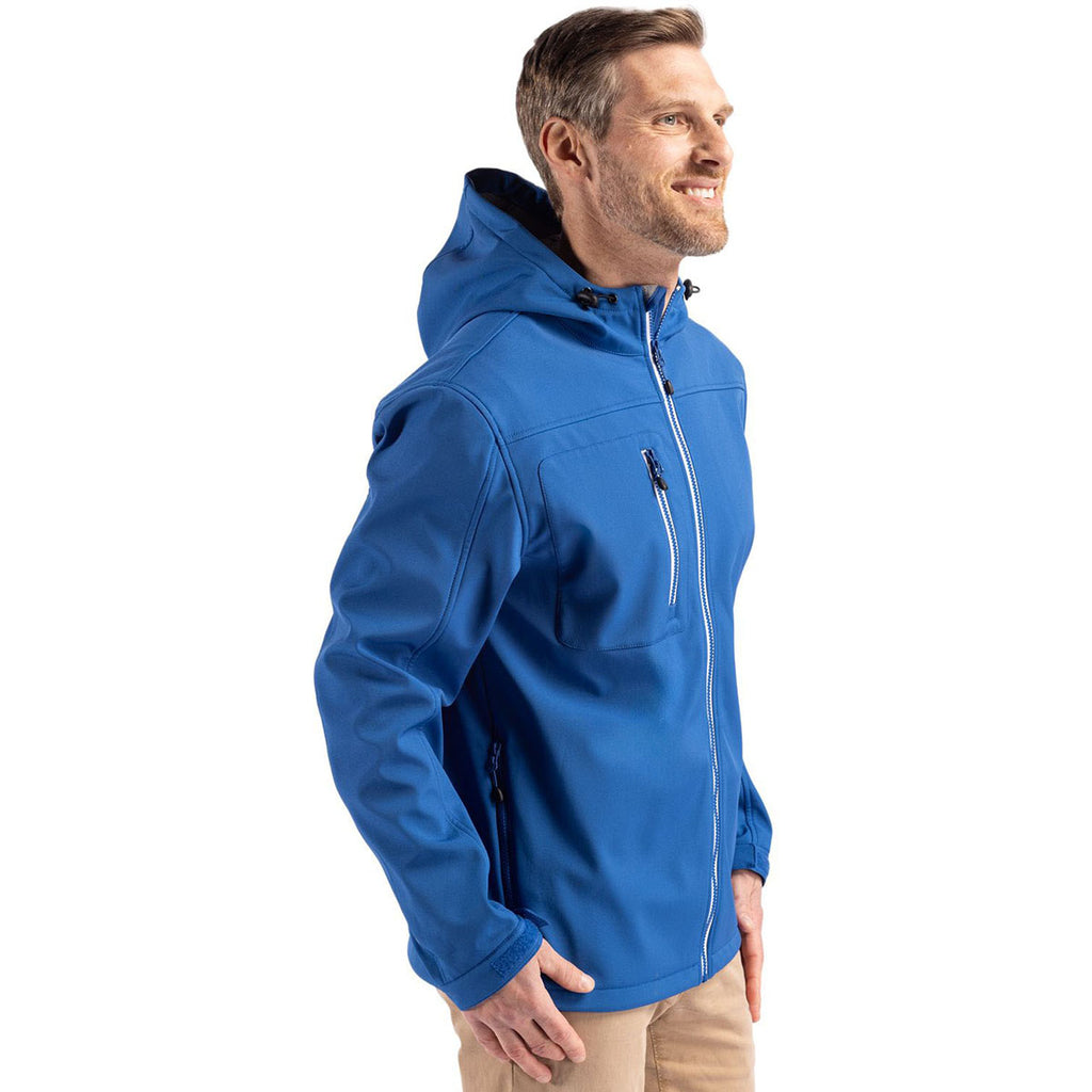 Clique Men's Royal Blue Telemark Eco Stretch Softshell Full Zip Hooded Jacket