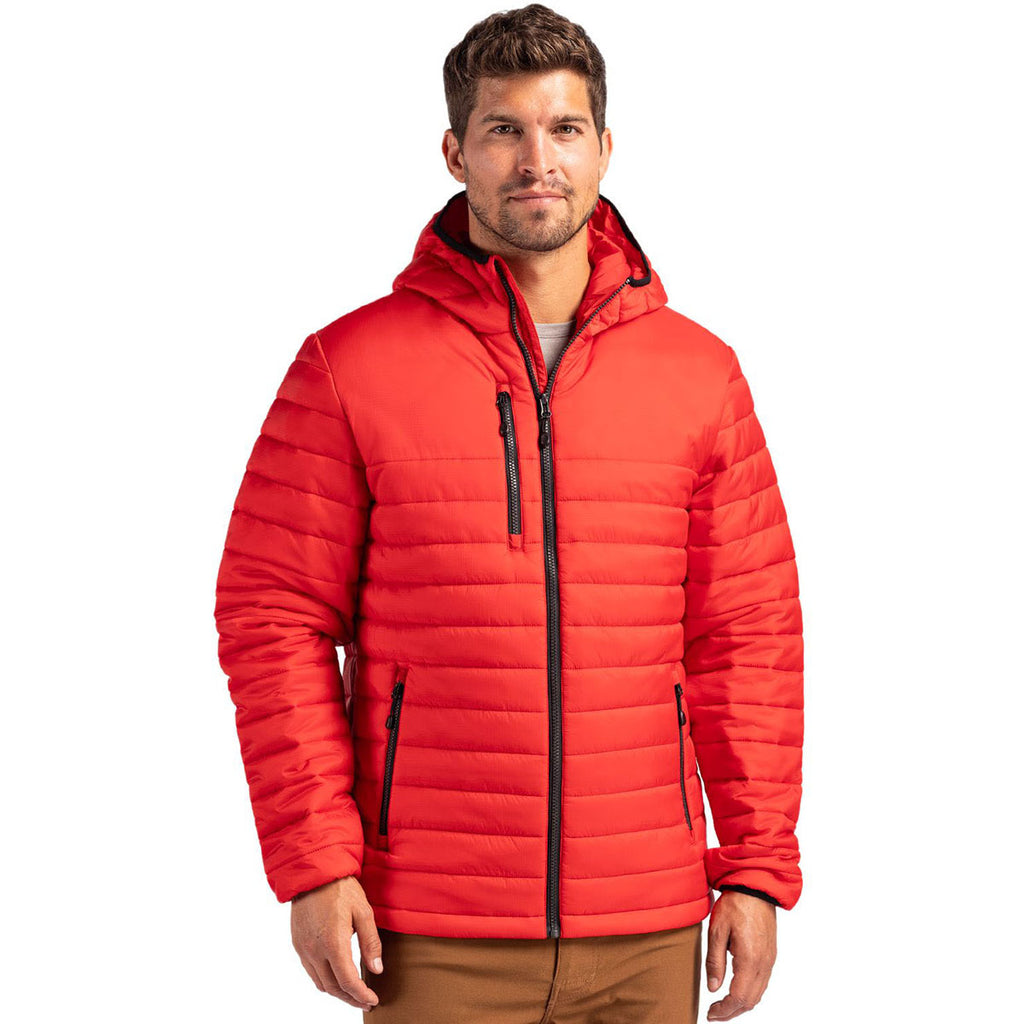 Clique Men's Red Valhalla Full Zip Puffer Jacket