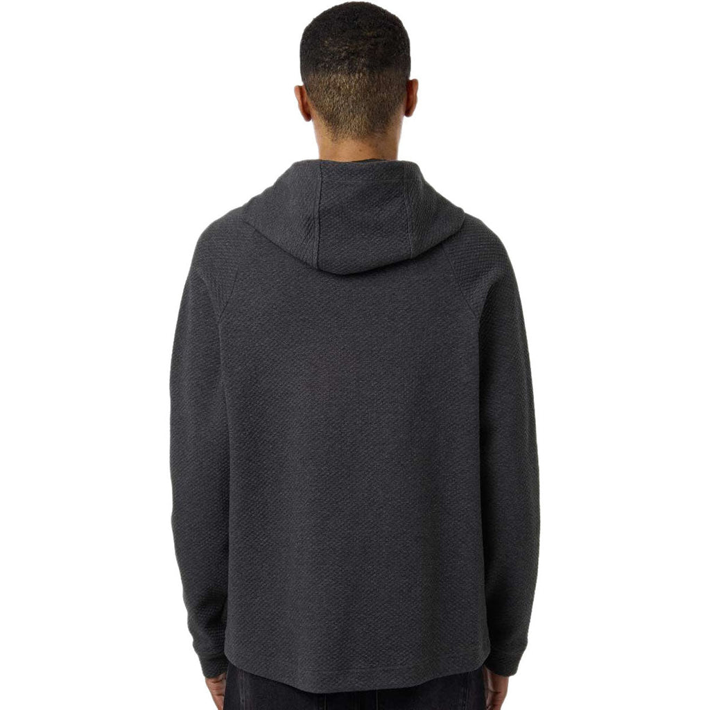 North End Men's Black Heather Spirit Textured Hooded Pullover