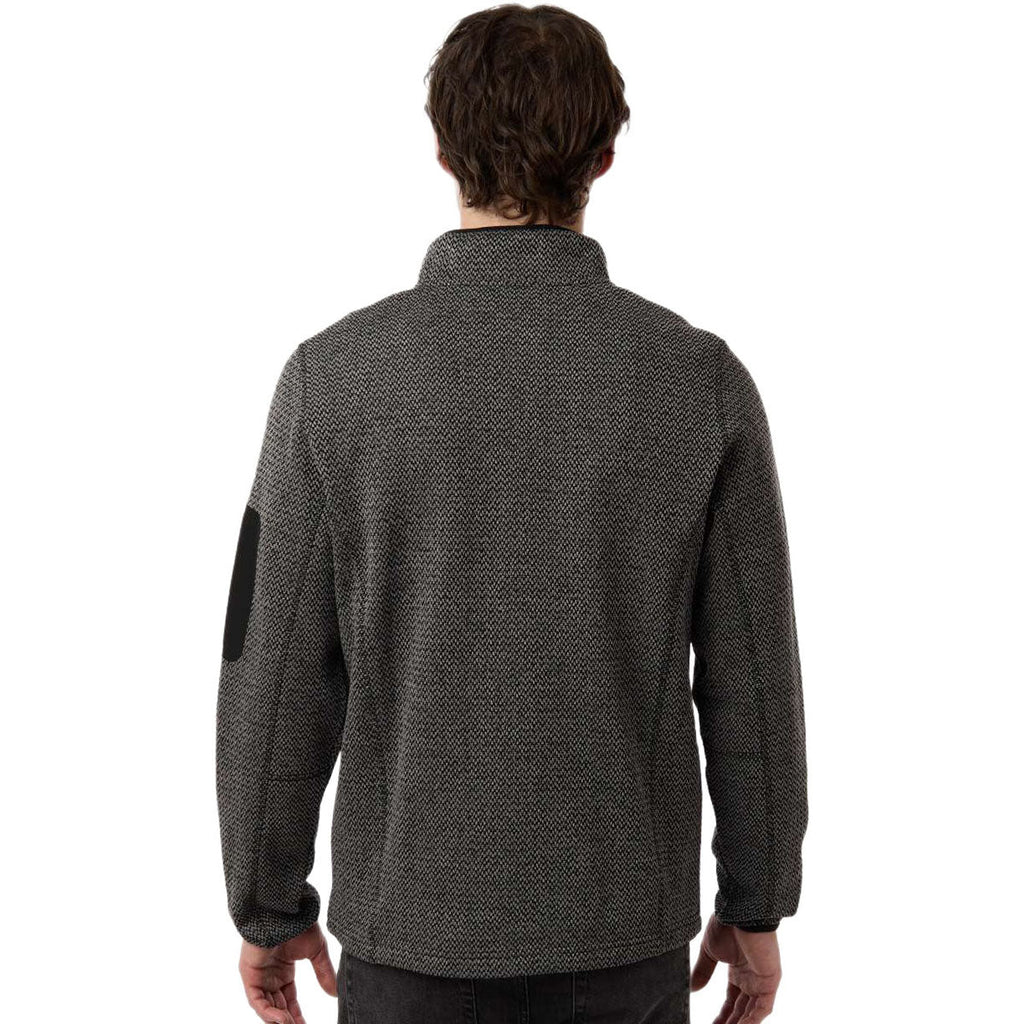 North End Men's Black/Grey Jasper Full-Zip Fleece Jacket