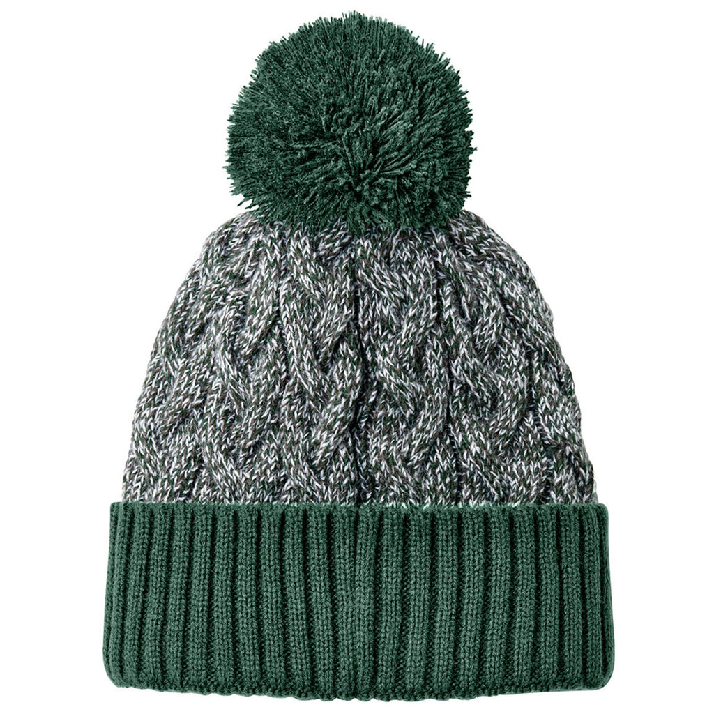 New Era Dark Green/Graphite/White Marled Knit Pom Beanie