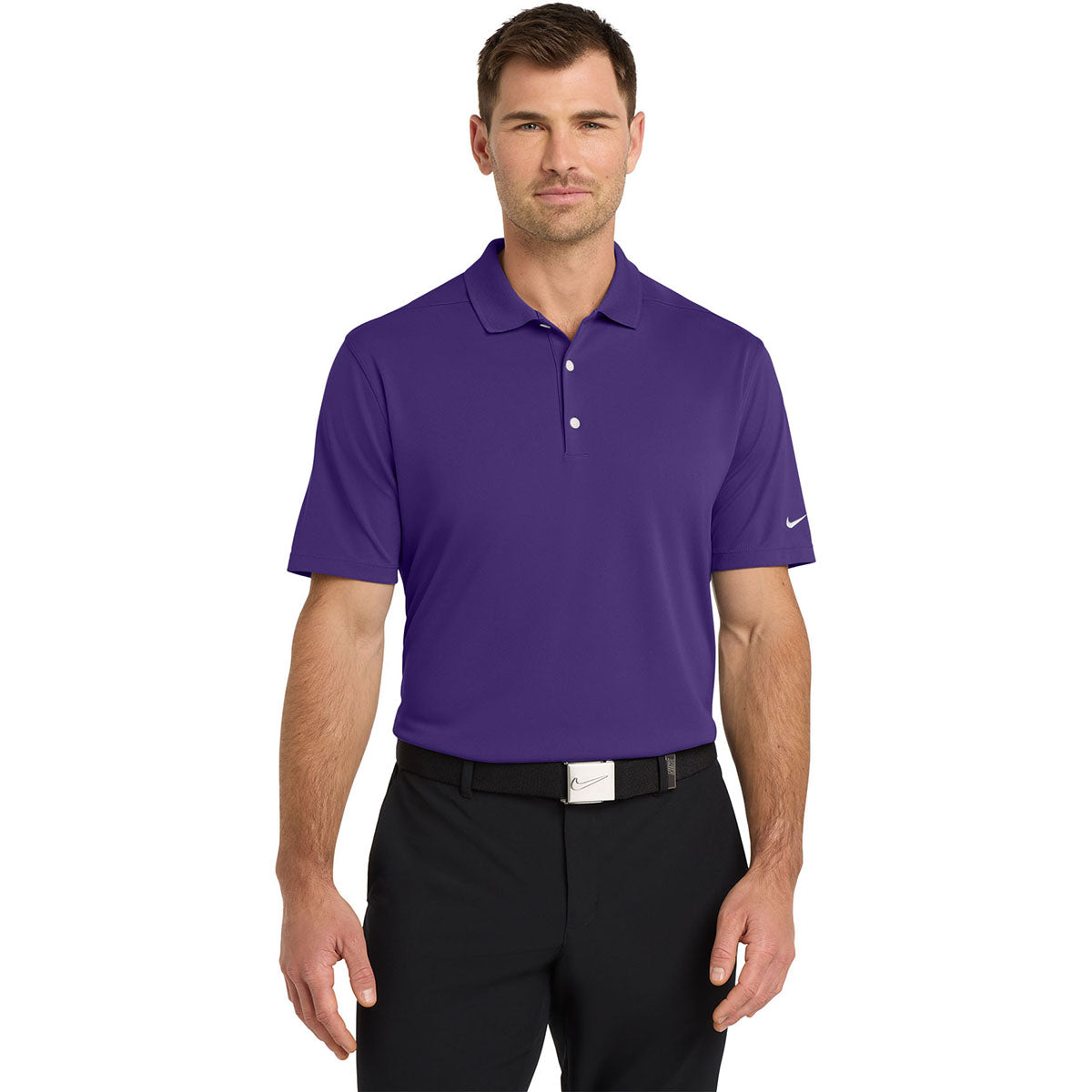 Corporate Logo Nike Men's Court Purple Dri-FIT Micro Pique 2.0 Polo