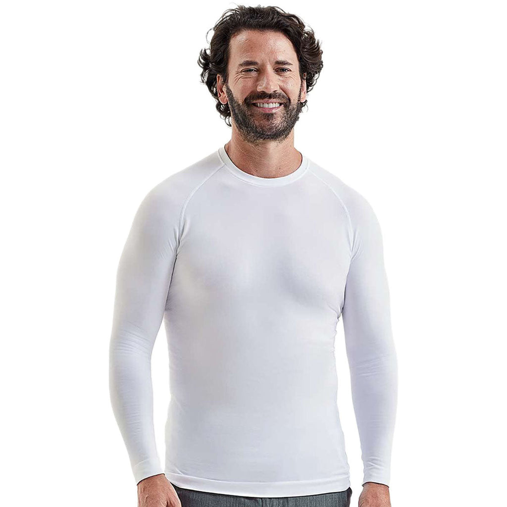 Onna Men's White Unstoppable Long Sleeve Fresh Underscrub Base Layer T-Shirt