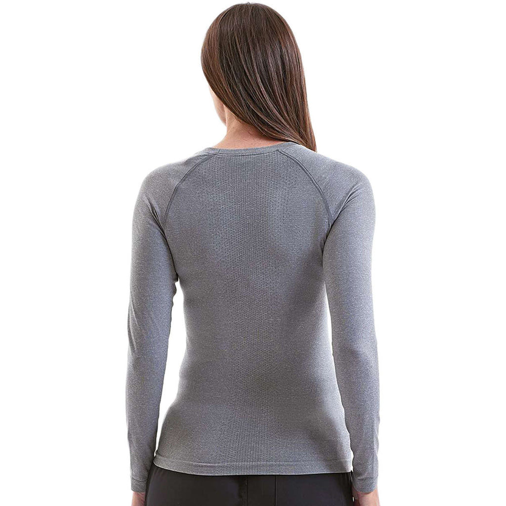 Onna Women's Heather Grey Unstoppable Long Sleeve Fresh Underscrub Base Layer T-Shirt