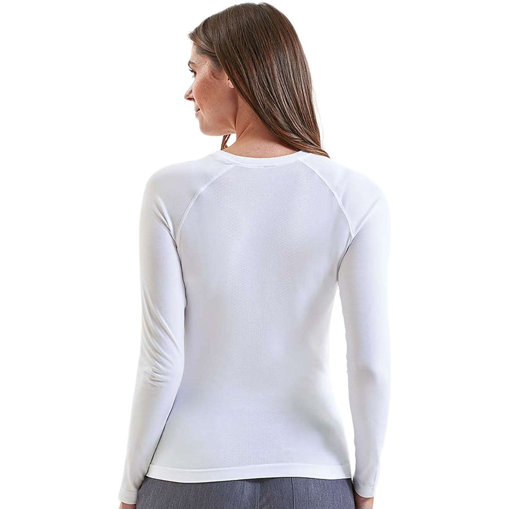 Onna Women's White Unstoppable Long Sleeve Fresh Underscrub Base Layer T-Shirt