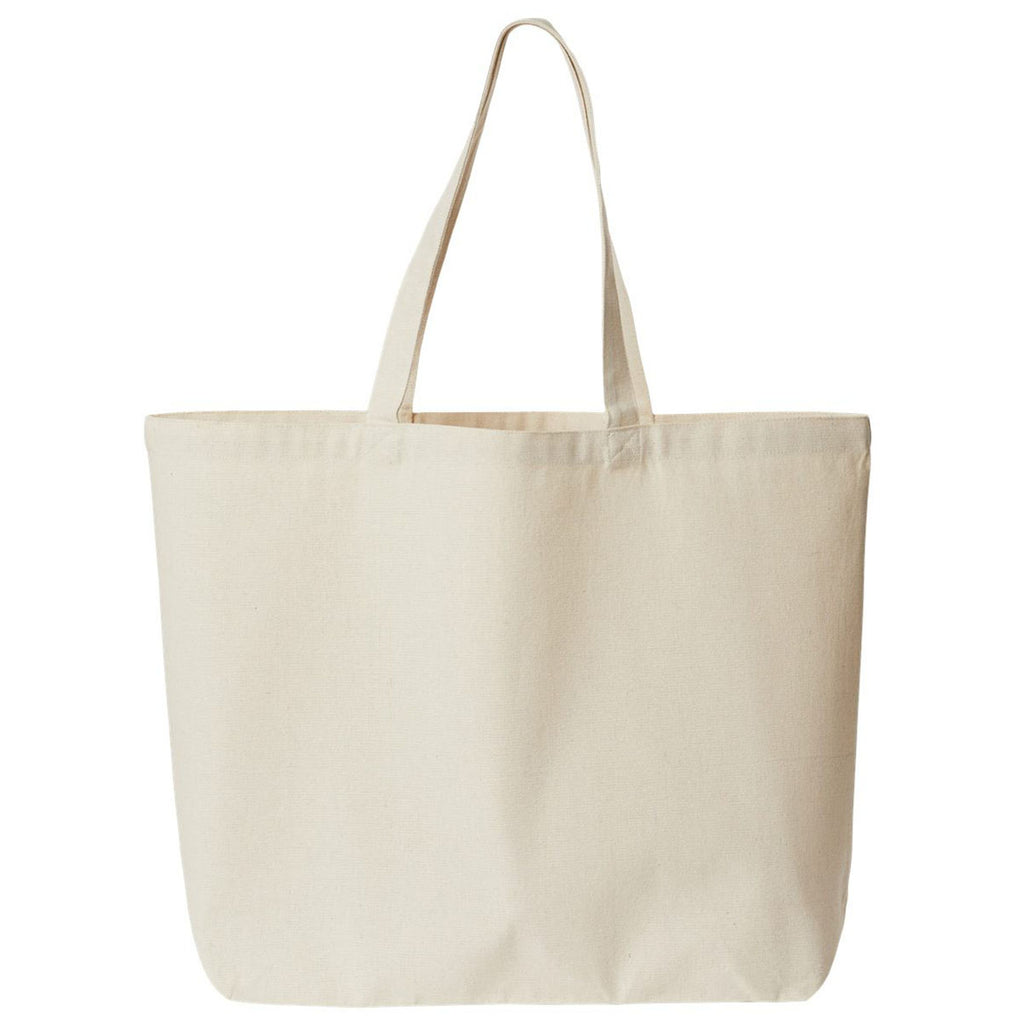 OAD Recycled Natural Jumbo Recycled Midweight Gusseted Canvas Tote