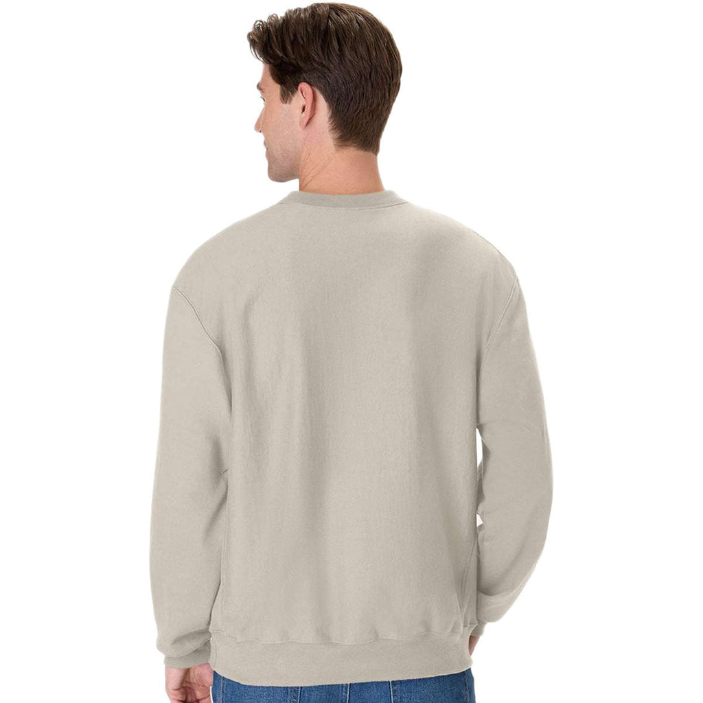 Hanes Unisex Sand Beefy Sweats Premium Heavyweight Crewneck Sweatshirt