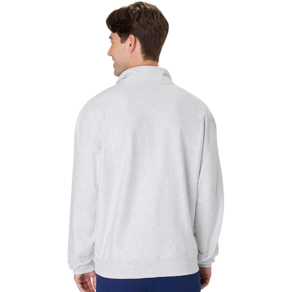 Hanes Unisex Ash Beefy Sweats Premium Heavyweight Quarter-Zip Sweatshirt