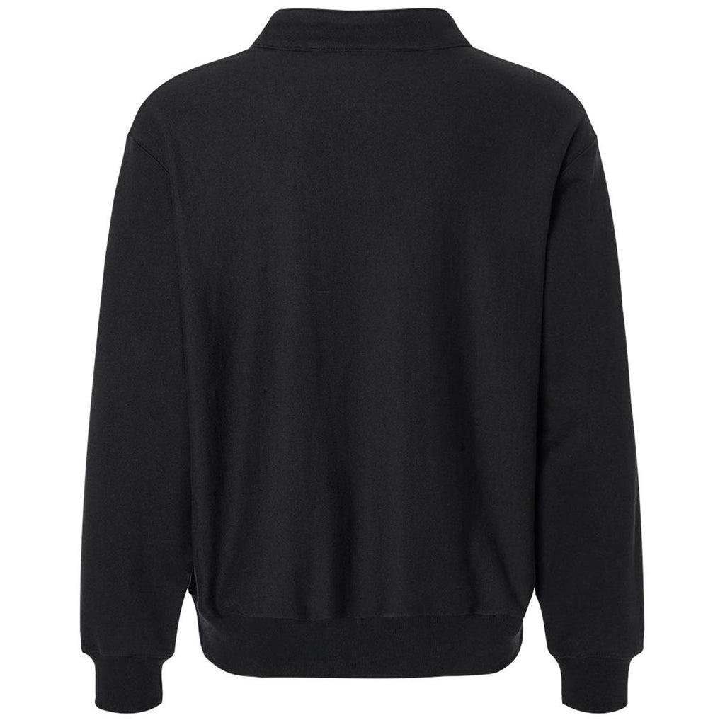 Hanes Unisex Black Beefy Sweats Premium Heavyweight Quarter-Zip Sweatshirt