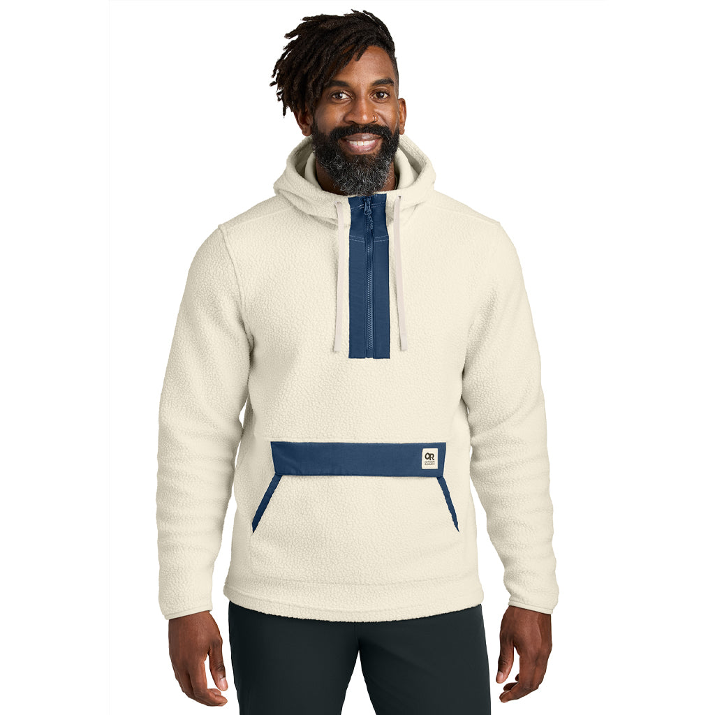 Outdoor Research Men's Oat/ Navy Packwood Fleece Pullover Hoodie