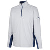 Puma Golf Men's Navy Blazer/Bright White Mesa Stripe Quarter-Zip