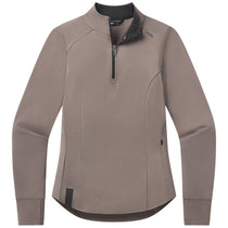 UNRL Women's Dark Taupe Performa Fitted Half-zip