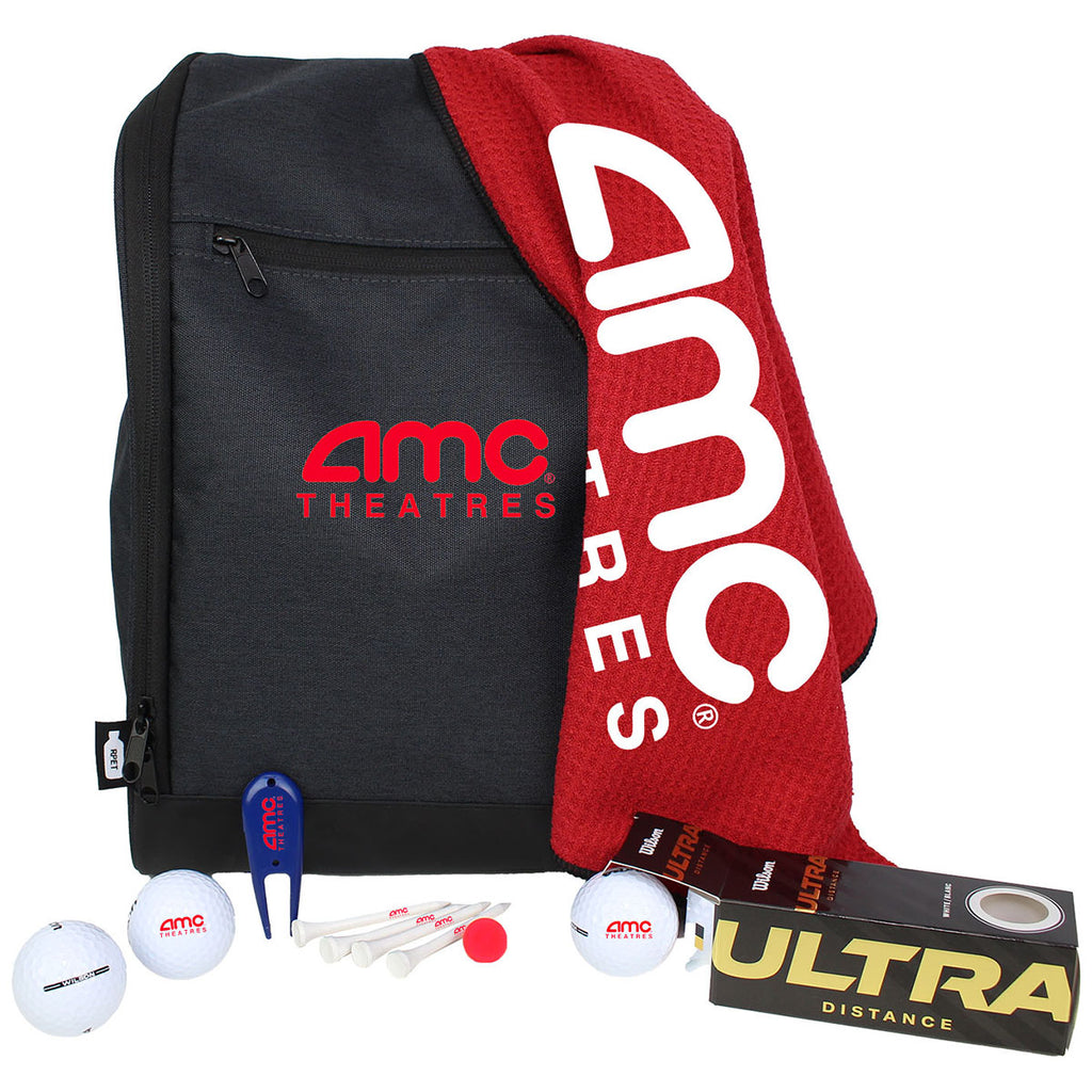 Par-Kicks Black Shoe Bag, 100% RPET 15x18 Waffle Towel, divot tool, ball marker, (4) 2-3/4" wooden golf tees and a Sleeveof Wilson Ultra golf balls