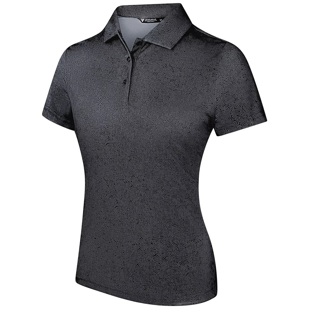 Levelwear Women's Black Graph Polo