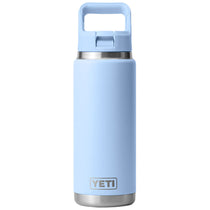 YETI Big Sky Blue Rambler 26 oz Water Bottle with Color Matching Straw Cap