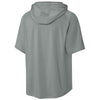 Richardson Men's Grey Charge Performance Fleece Short Sleeve Hoodie
