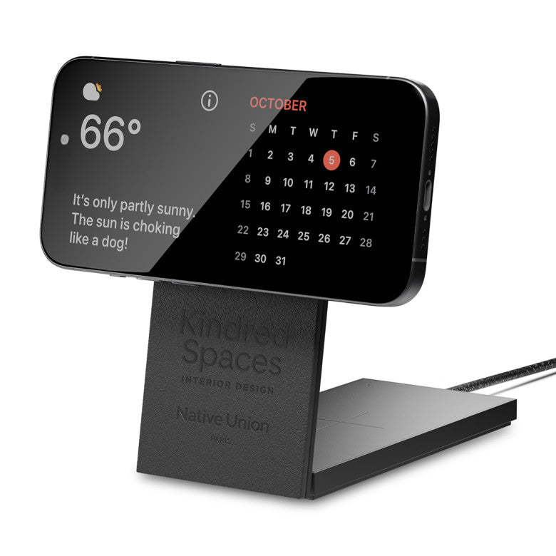 Native Union Black Rise 2-IN-1 Qi2 Wireless Charger