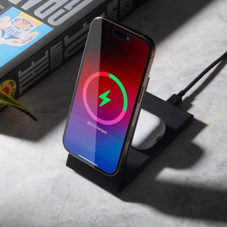 Native Union Black Rise 2-IN-1 Qi2 Wireless Charger