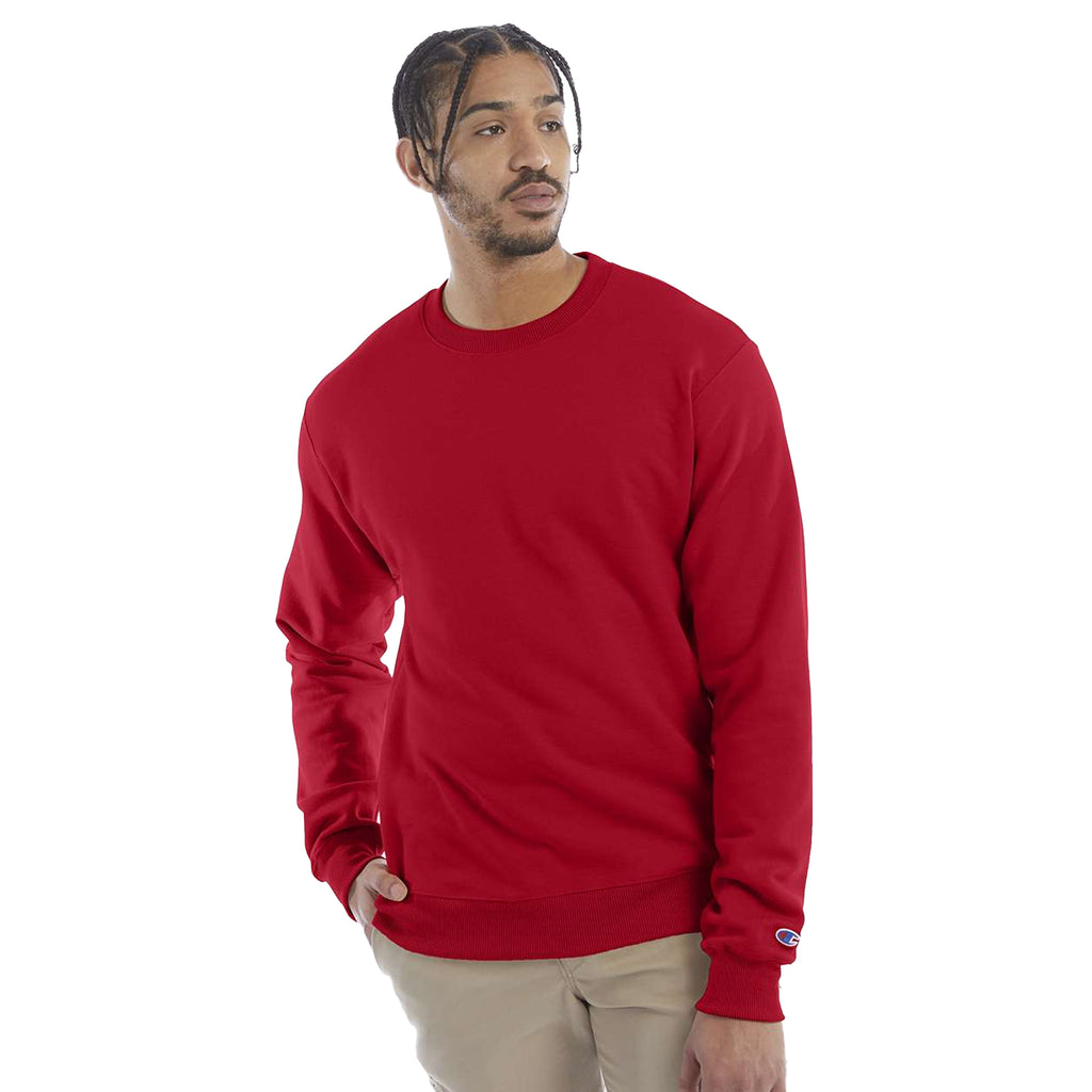 Champion Men\'s Scarlet Red Crewneck Sweatshirt