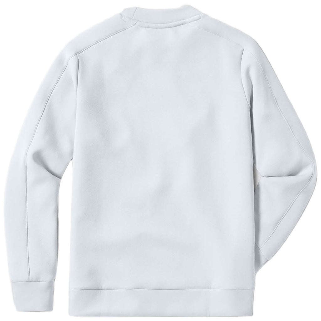 UNRL Men's White Sueded Crewneck