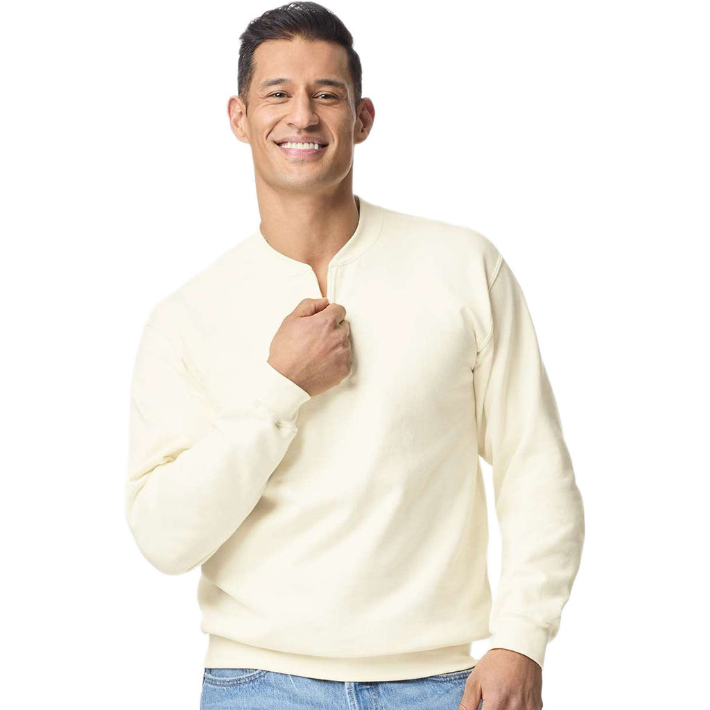 Gildan Unisex Off White Midweight 1/4 Zip Sweatshirt