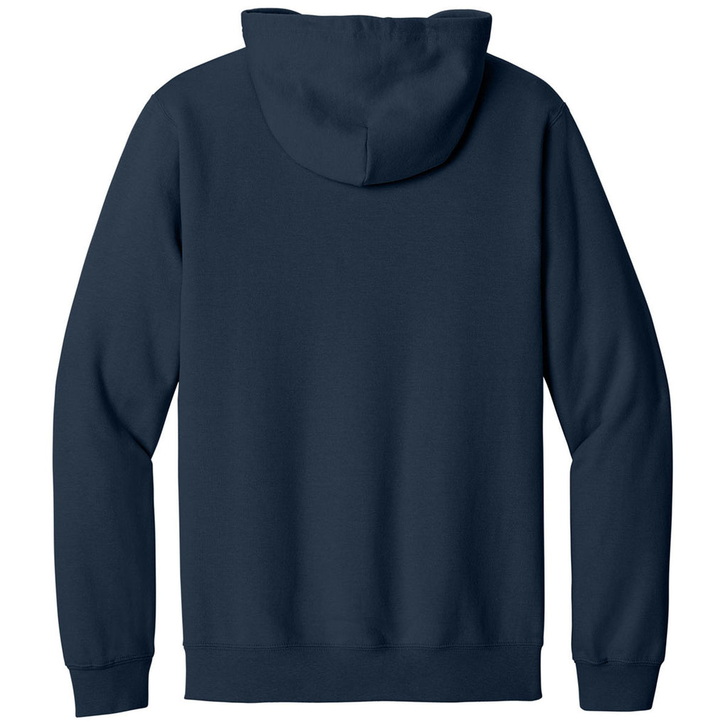 Gildan Men's Navy Softstyle Midweight Fleece Full-Zip Hooded Sweatshirt