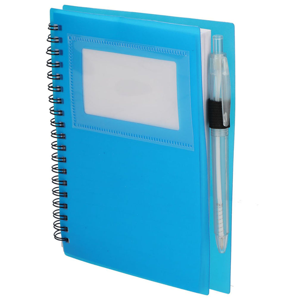 Bullet Translucent Blue Recycled Star Spiral Notebook with Pen